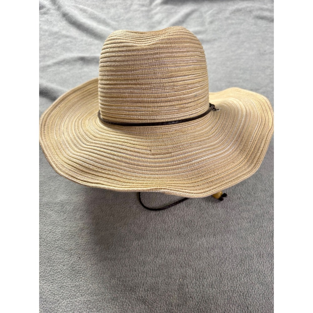 Scala‎ Collezione Straw Cowboy Hat Tan Woven Sun Hat with Chin Strap One Size